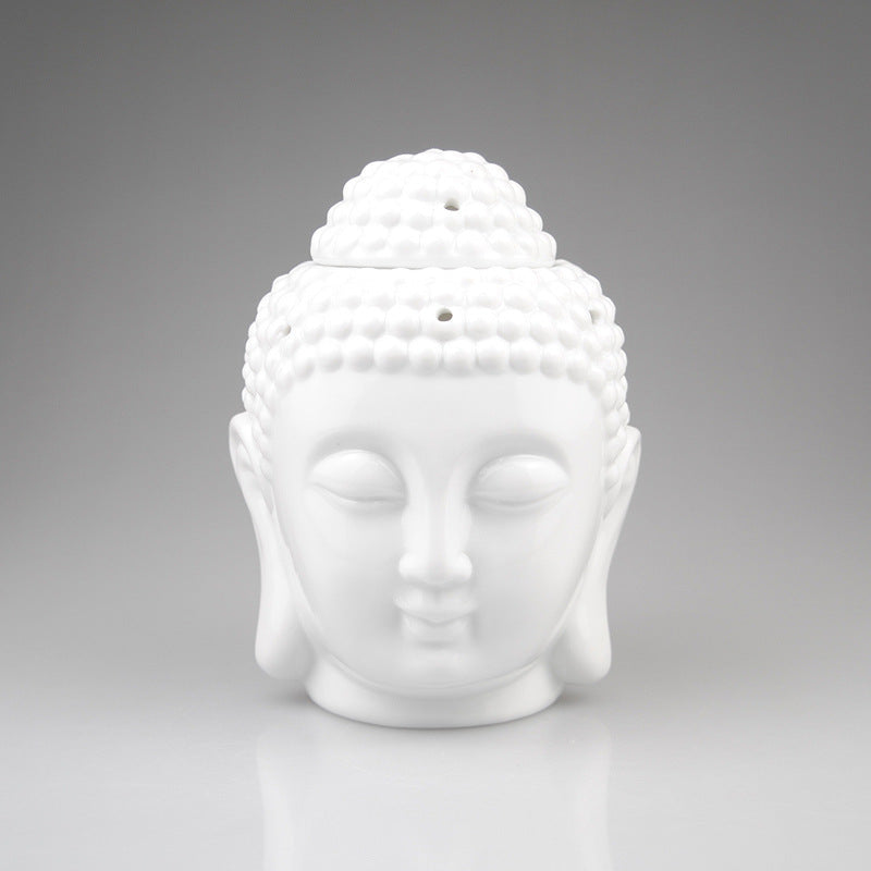Buddha Head Aromatic Oil Burner Ceramic