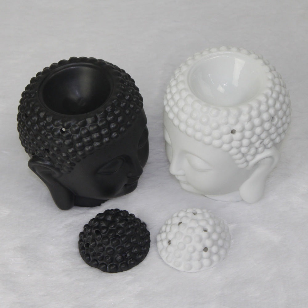 Buddha Head Aromatic Oil Burner Ceramic