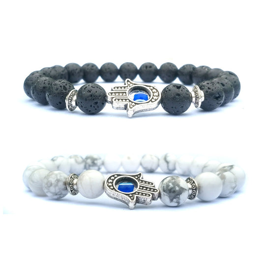 Evil eye stone bracelet