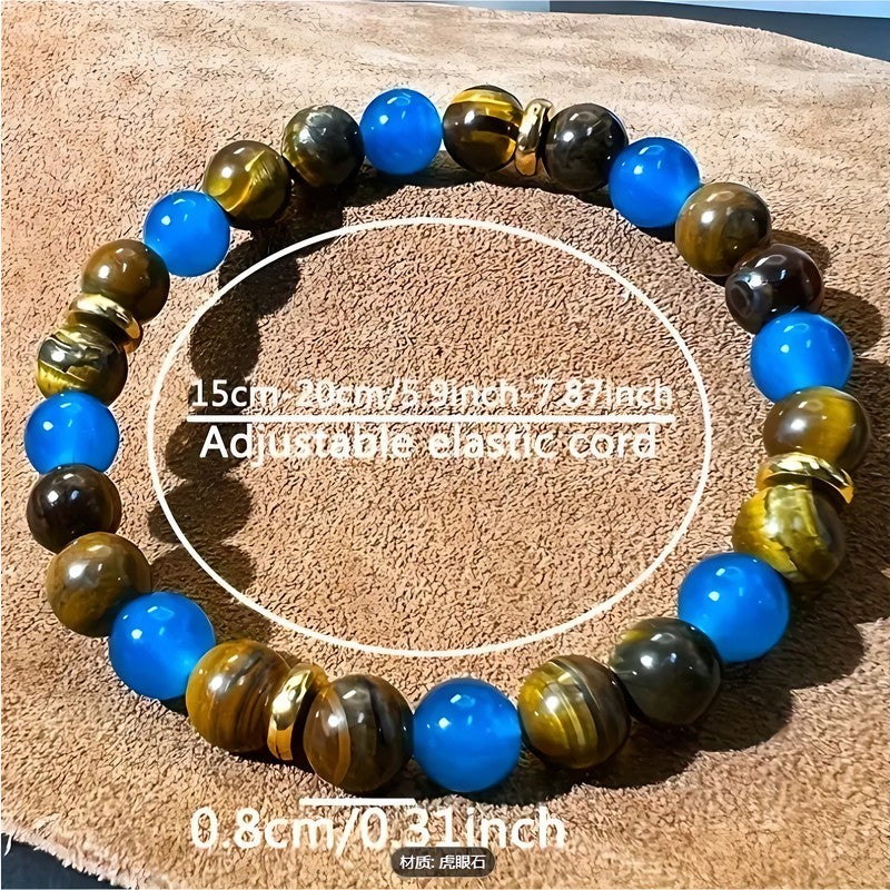 A Wealth-attracting Tiger's Eye Stone Bracelet - The Natural Beads Symbolize Wealth And Bring Abundance And Prosperity.