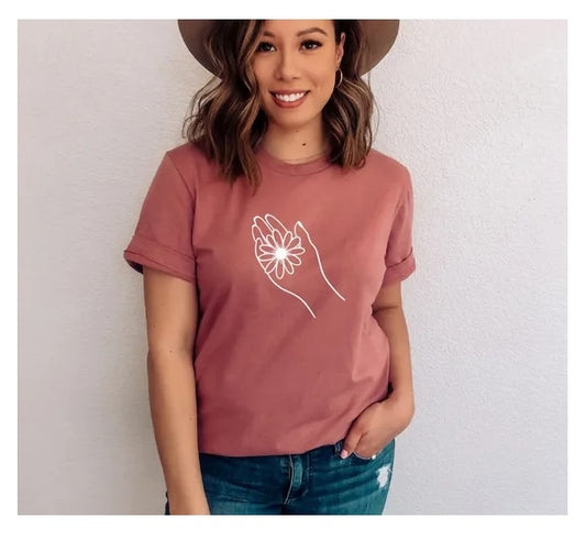 Floral Hand T-shirt, Spiritual Shirt,