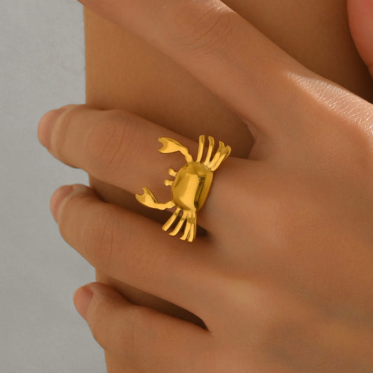 Lxalry 18K Gold Plated Stainless Steel Crab Design