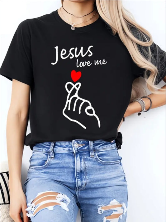 JESUS LOVE ME Ladies' Casual Loose Short Sleeves